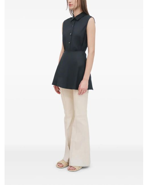 Chemise Nouée Devant À Design Sans Manches Rosetta Getty en coloris Blue