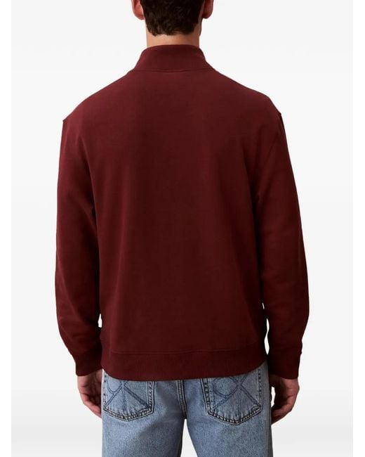 Calvin Klein Red Zip-Up Sweater for men