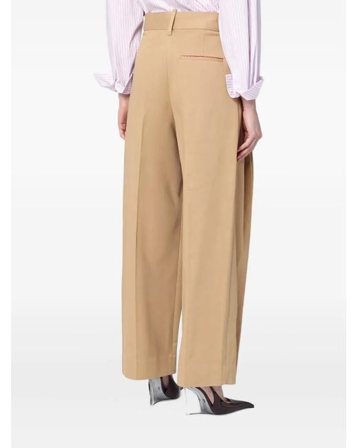 Victoria Beckham Natural Layered-Effect Trousers