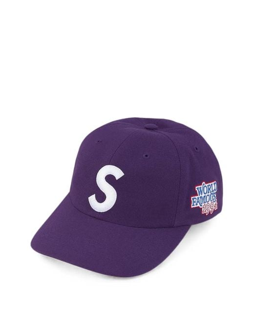 Supreme Purple Logo-Patch Baseball Cap for men