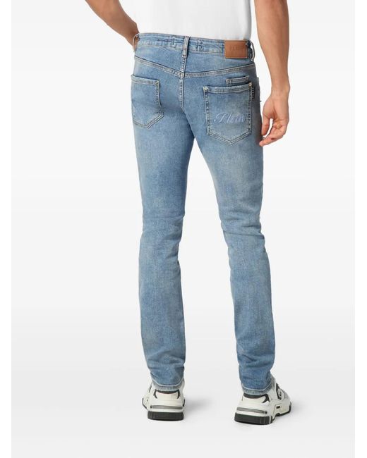 Philipp Plein Blue Distressed-Effect Jeans for men