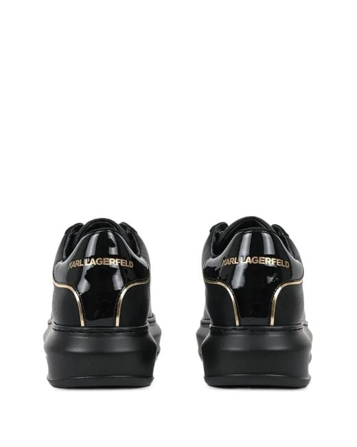 Karl Lagerfeld Womens Black Kapri LogoDetail Platform Sneakers