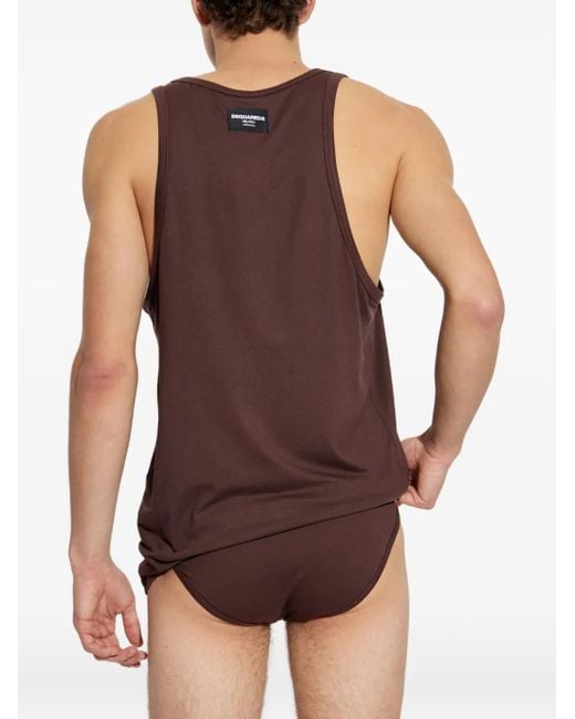 DSquared² Purple Logo-Patch Vest for men
