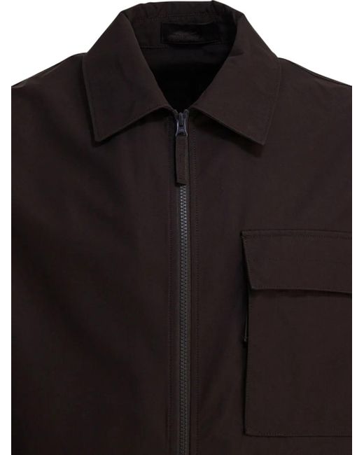 メンズ Stone Island ジップアップ シャツジャケット Black