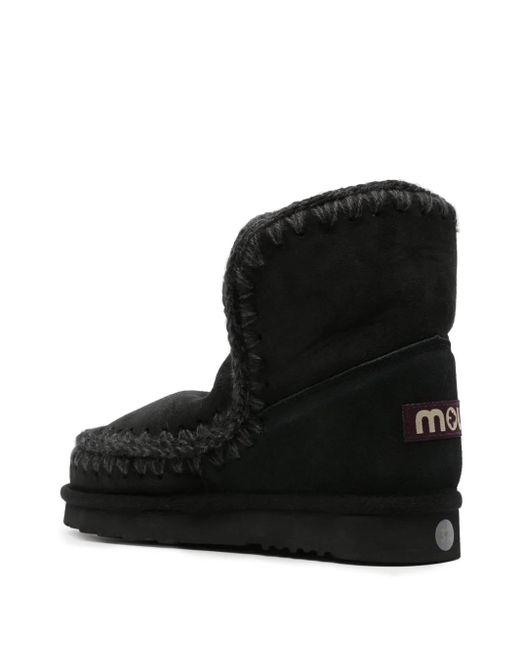 Mou Black 18 Logo-Appliqué Ankle Boots