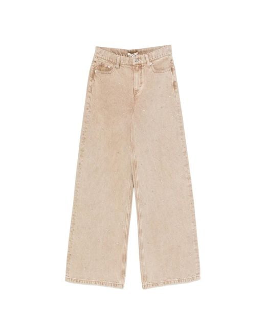 Maje White Crystal-Embellished Straight-Leg Jeans