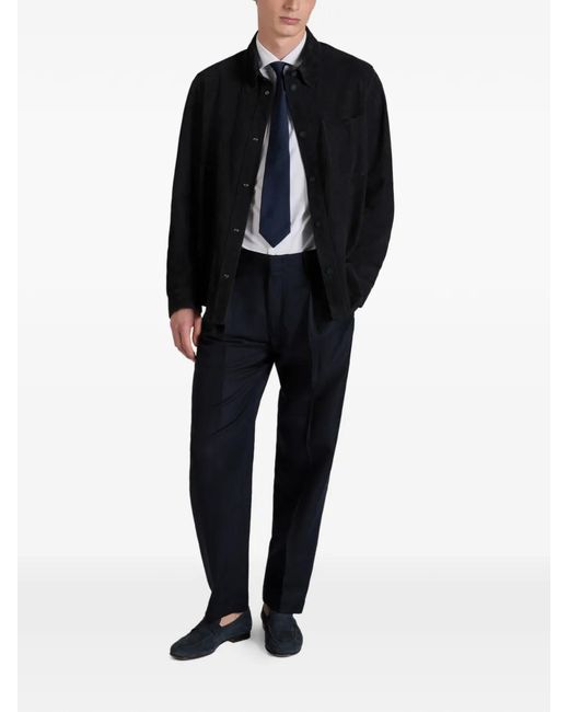 Slowear Blue Suede Overshirt for men