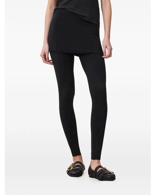 AllSaints Black Layered-Design Trousers