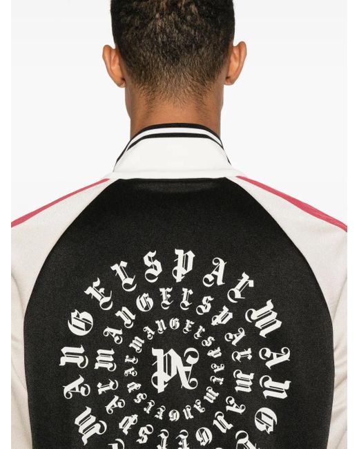 Palm Angels Black Monogram Colour-Block Track Jacket for men