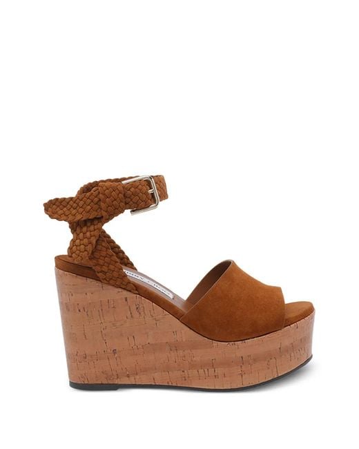 Jimmy Choo Brown Jori 100 Braided Sandals