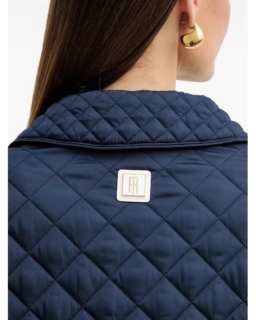 Fracomina Blue Press-Stud Quilted Puffer Jacket