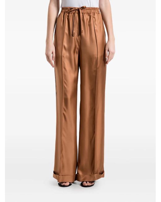 Tom Ford Brown Drawstring Silk Trousers