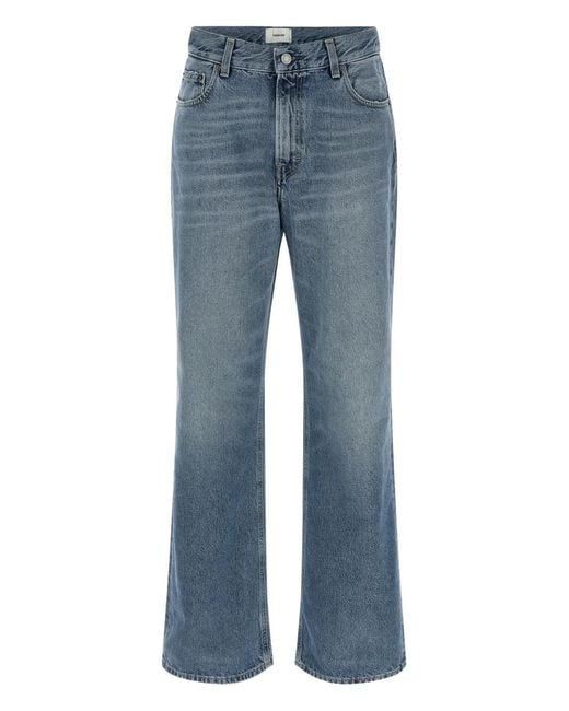 Haikure Blue Korea Nordic Five-Pockets Jeans