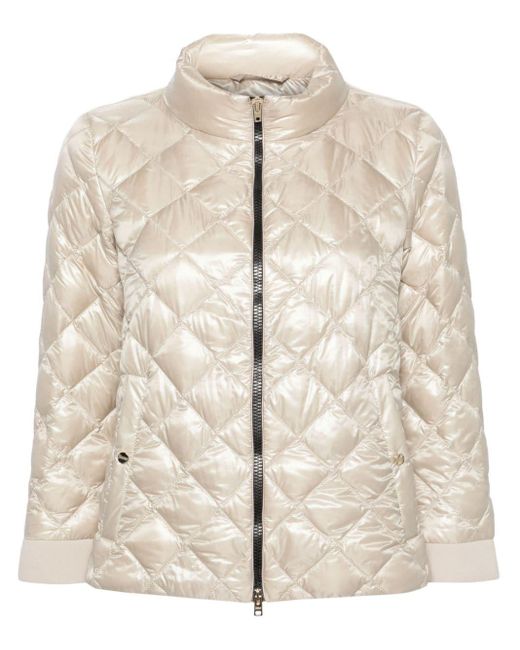 Herno Natural Diamond-quilted Zipped Jacket