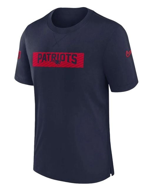 Nike Blue New England Patriots Sideline Player T-Shirt for men