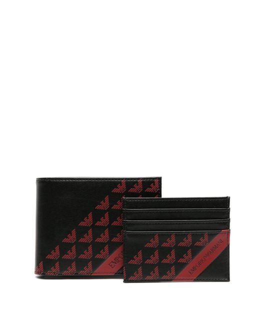Emporio Armani Black Logo-print Wallet Set for men