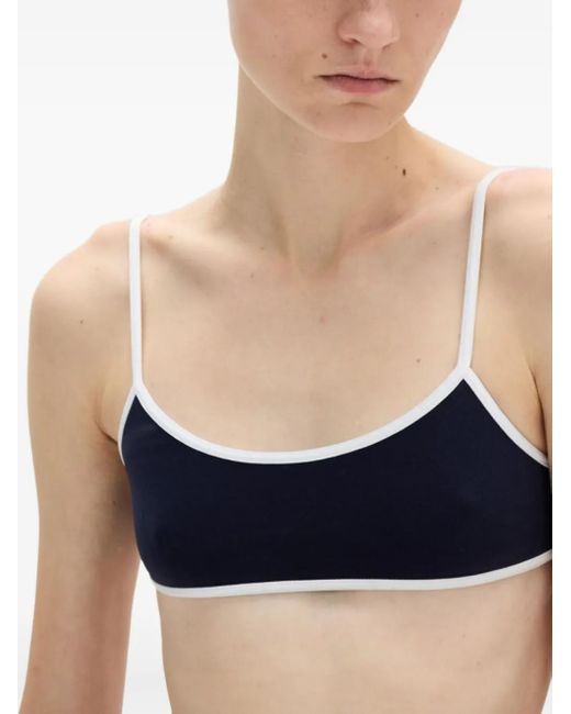 Miu Miu Blue Technical-Knit Swimsuit Top