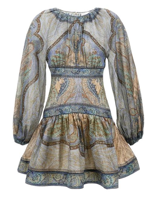 Zimmermann Mini Dress Wanderlust in het Gray