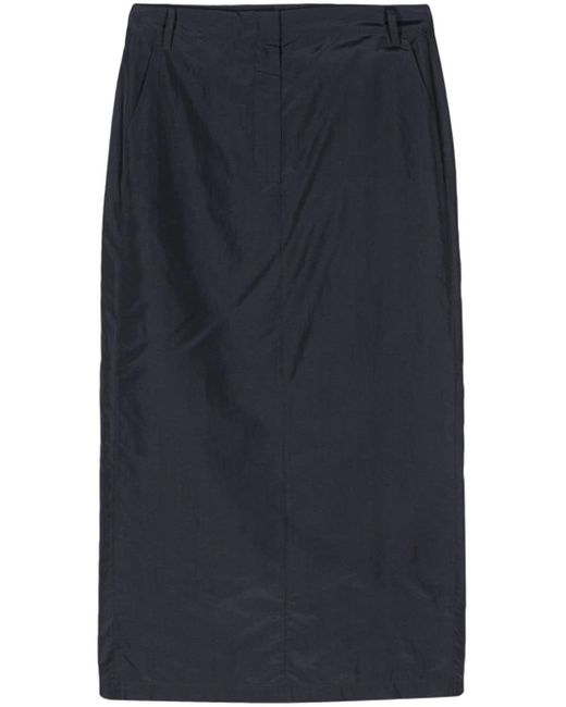 Tibi Blue Low-rise Maxi Skirt