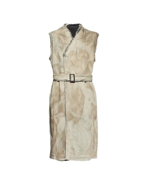 Rick Owens White Belted Coat for men