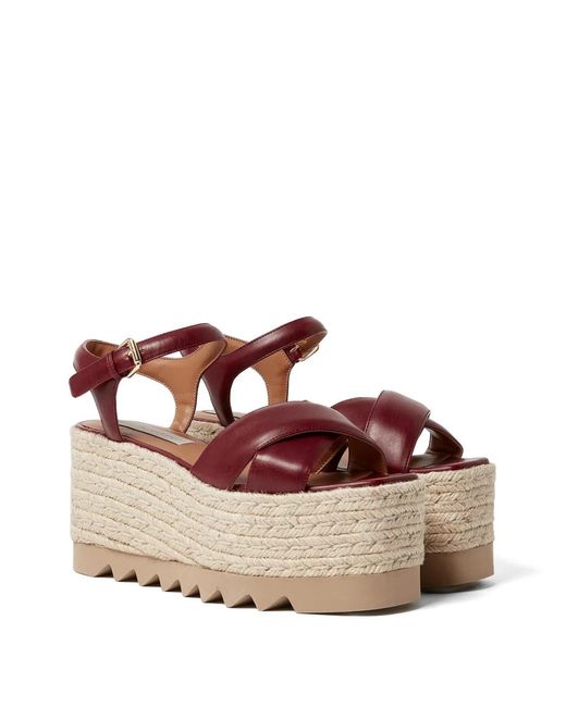 Stella McCartney Brown Elyse Crossover-Strap Platform Sandals