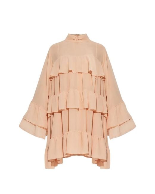 Gestuz Natural Chiffany Ruffled Mini Dress
