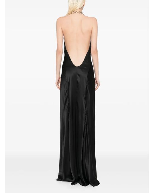 Michelle Mason Black Halterneck Gown
