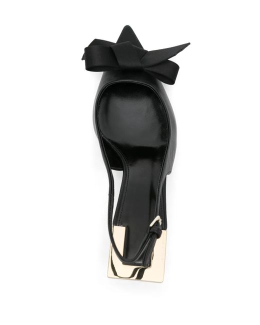 Elisabetta Franchi リボンディテール スリングバック パンプス Black