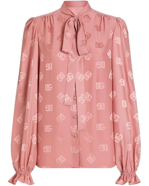Dolce & Gabbana Pink Dna Logo-Print Blouse