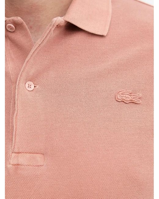 メンズ Lacoste エンブロイダリー ポロシャツ Pink