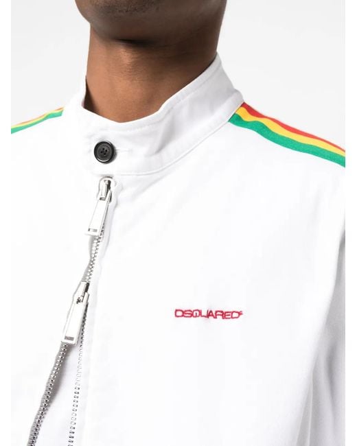 DSquared² White Barracuda Tennis Bomber for men