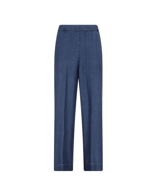 Kiltie Blue Pressed-Crease Straight Trousers
