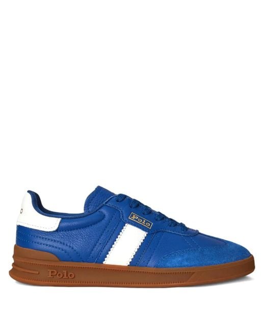 Polo Ralph Lauren Blue Heritage Aera Suede Leather Sneakers