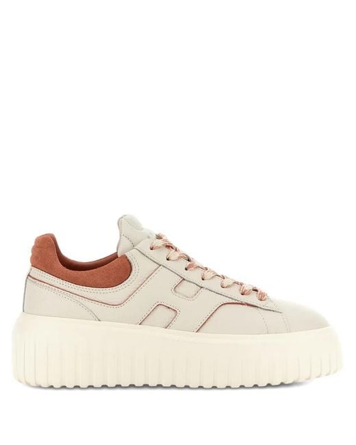 Hogan White H-Stripes Platform Sneakers