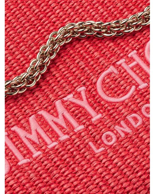 Bolso de hombro Callie con logo bordado Jimmy Choo de color Red