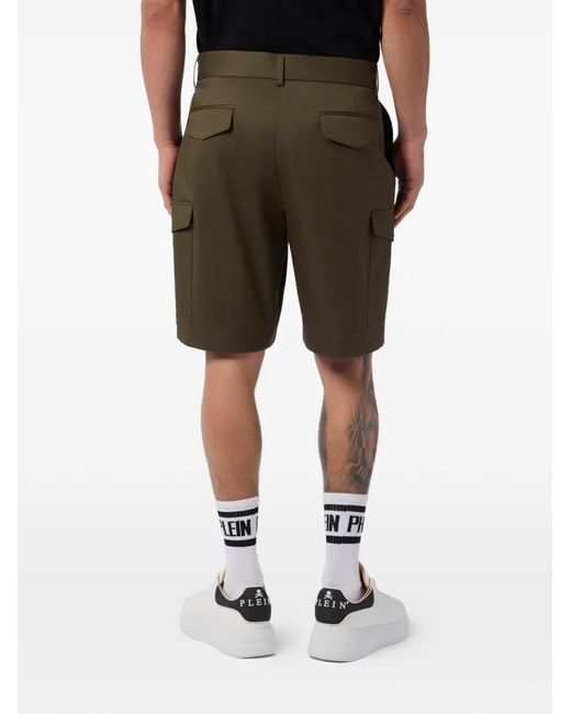 Philipp Plein Green Cargo Shorts for men