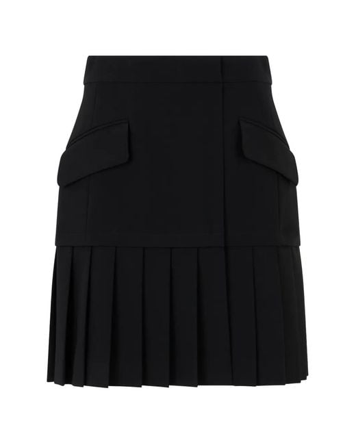 Moschino Black Pleated Flap-Pocket Mini Skirt
