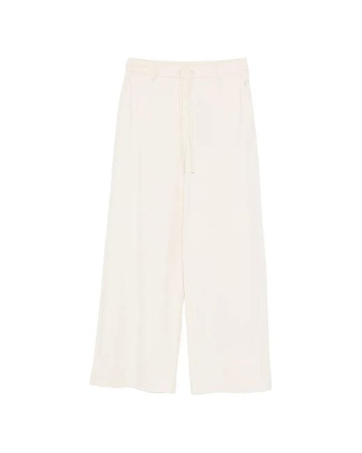 Max Mara White Drawstring Palazzo Pants