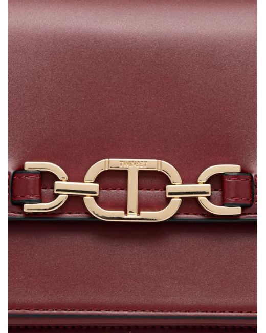 Twinset Purple Schultertasche mit Kettenriemen