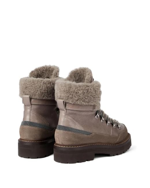 Brunello Cucinelli Brown Monili-Detail Boots