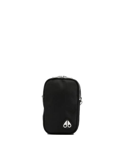 Moose Knuckles Black Logo Zip Cross Body Bag