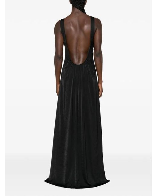 MOUTAKI Black Open-Back Maxi Dress