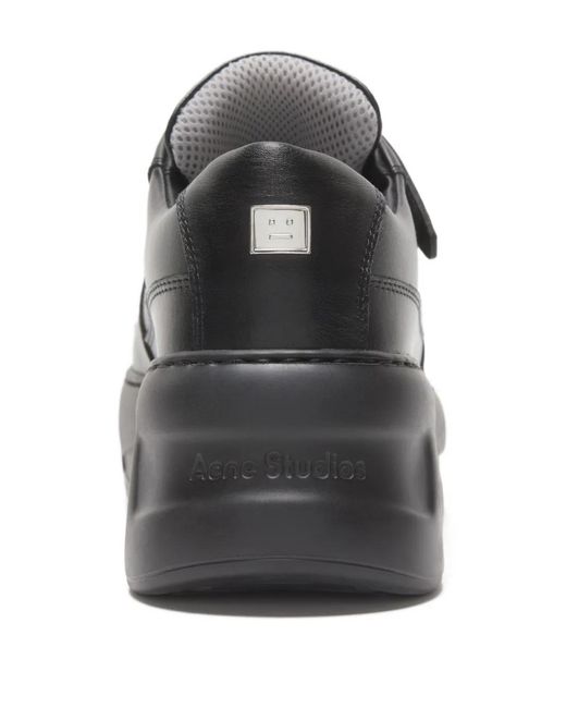 Acne Black Touch-Strap Platform Sneakers