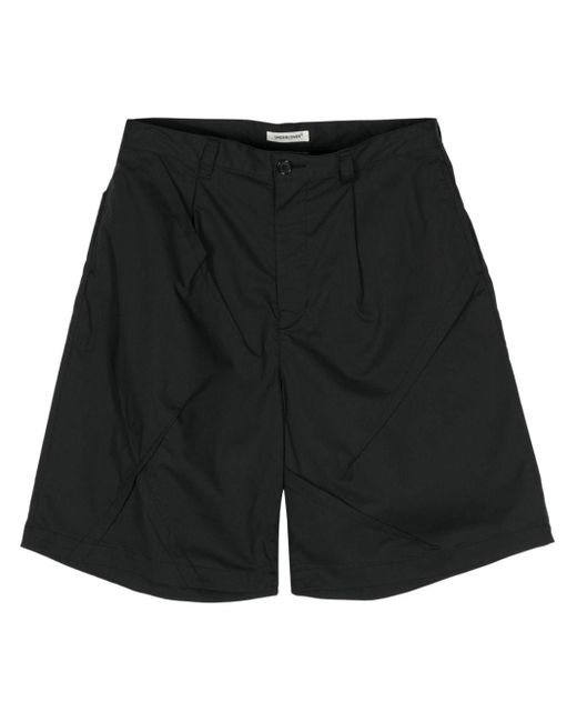Undercover Black Dart-detail Wide-leg Shorts for men