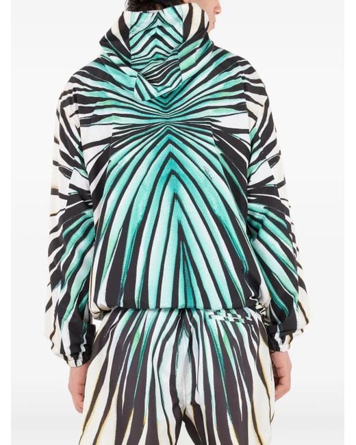 Roberto Cavalli Green Ray Of Sea-Print Jacket for men