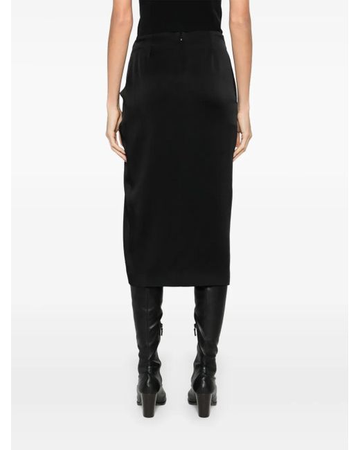 Stella McCartney Black Gathered Midi Skirt