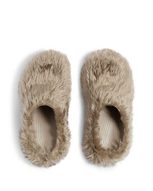 BALENCIAGA (バレンシアガ) Crocs Faux Fur Mules Balenciaga X Crocs Faux-Fur Mules in Brown | Lyst