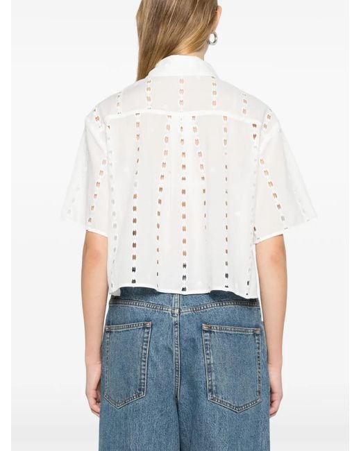 Anine Bing Lincoln Button Blouse Met Ringlets in het White
