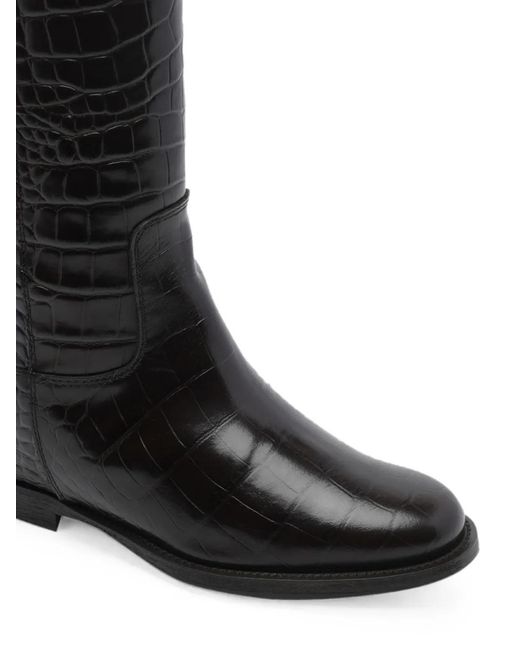 Via Roma 15 Black Bottines À Vlogo À Embossage Façon Croco