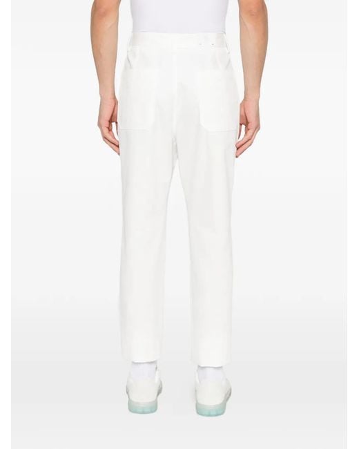 Eleventy White Pleated Trousers for men